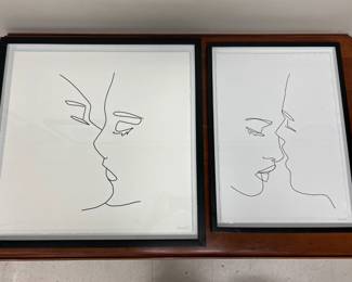 Lot 1290 Minimalist Faces  Modern Line Wall Art