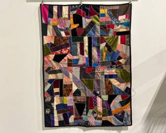 Lot 6461 Antique Handmade Crazy Patch Quilt