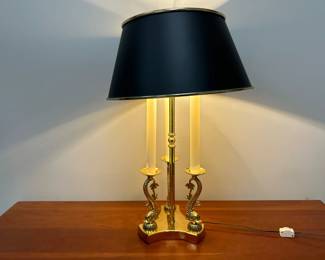 Lot 1289 Neoclassical Dolphin Brass Table Lamp
