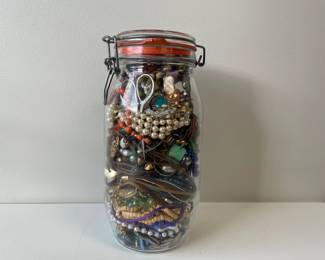 Lot 2721 XXL Trinket Jar  Costume Jewelry