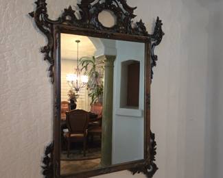 Gorgeous Antique French Baroque Hand Carved Mirror 