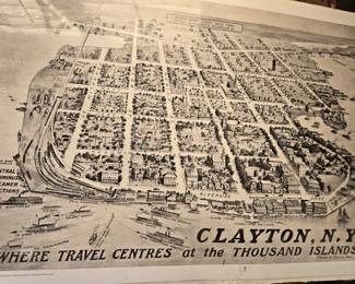 Vintage Map of Clayton New York 
