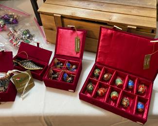 Cloisonné Ornaments - eggs and hummingbirds