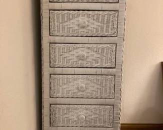 Wicker Highboy Lingerie Dresser