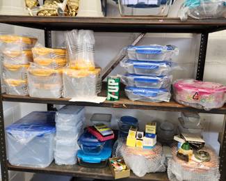 new plastic & glass food storage containers