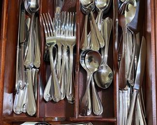 Reed & Barton Stainless flatware set in Quality storage box. This set has many more pieces not shown.