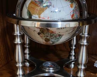 Small Mother of Pearl Globe and stand.