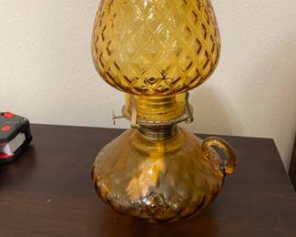 Fenton Quilted oil lamp.