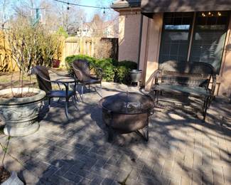 Lots of outdoor furniture and decor