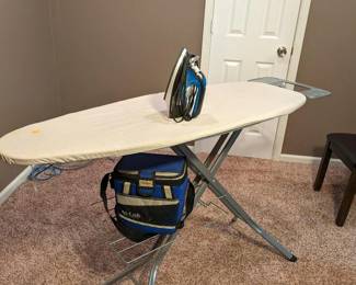 ironing board & iron, cooler sold separately, but used to showcase the shelf below the ironing board.