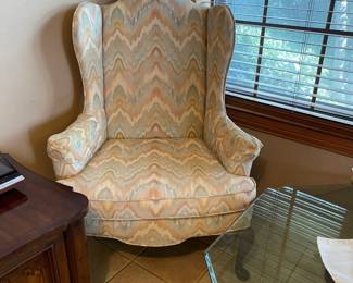 Vintage Woodmark Originals upholstered wing back chair