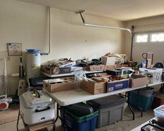 Looking across the garage