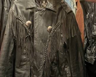 Front of leather jacket