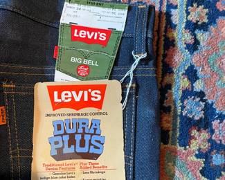 The Levi's original label still on the jeans