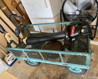 Large metal cart, blower