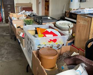 Glass, pottery, vintage tupperware, silver plate and so much more!