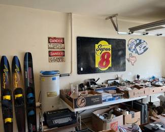 Water Skis, and lot of signs and tools