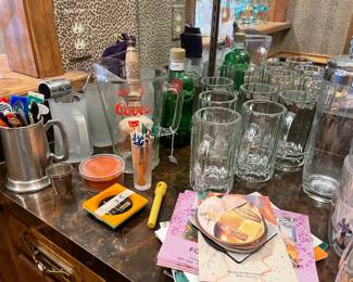 A close look at the vintage bar items
