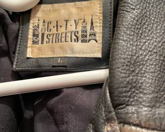 Label of vintage leather jacket
