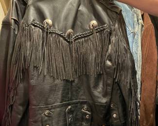 Back of leather jacket