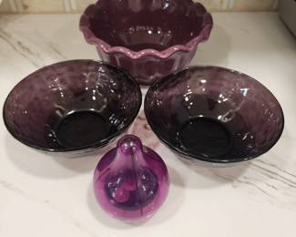 IKEA TIMER AND VINTAGE PURPLE DISHES