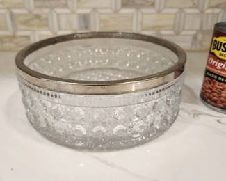 SILVER RIMMED CRYSTAL DIS