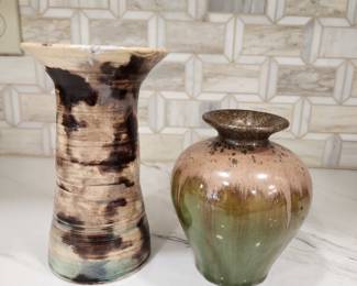 2 POTTERY VASES