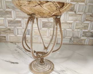 LARGE BLOWN GLASS DISH