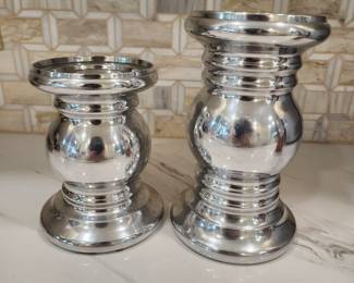 POTTERY BARN CANDLE STICKS METAL