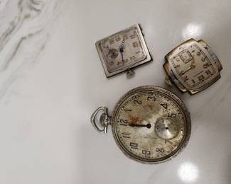3 ANTIQUE WATCH FACES BROKEN