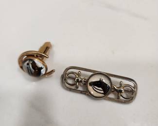 HORSE TIE CLIP AND SINGLE  CUFFLINK