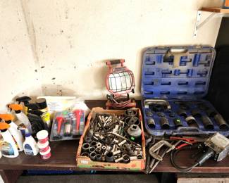 Tools, socket sets, some are industrial size