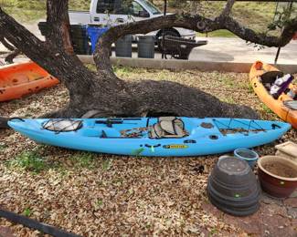 Several kayaks