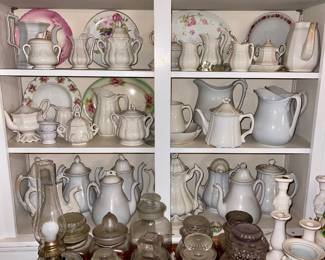 Large ironstone and candy jar selection