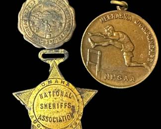 Antique OMAHA and NEBRASKA Medallions
