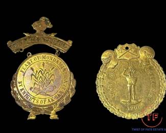 1895 and 1900 KNIGHTS OF AKSARBEN Lapel Pins