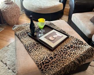 ALBANY FURNITURE Laredo Mocha Faux Leather with Microfiber Cushions Furniture