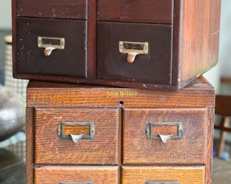 Antique Wood Card Catalog Cabinets