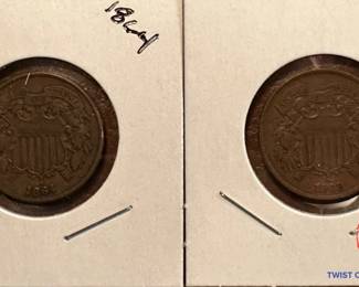 1864 and 1868 - 2 CENT SHIELD Coins