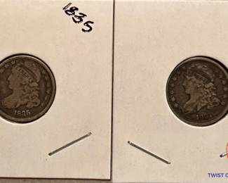 1835 and 1837 CAPPED BUST Dimes