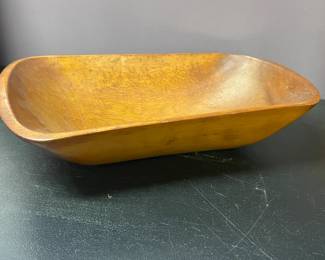 Primitive dugout wood bowl