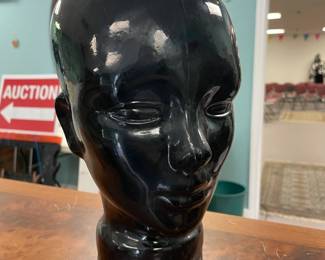 Glass mannequin head