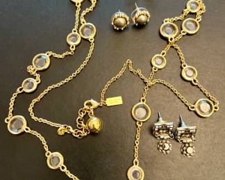 Kate Spade Necklace & Vintage Pin & Earrings