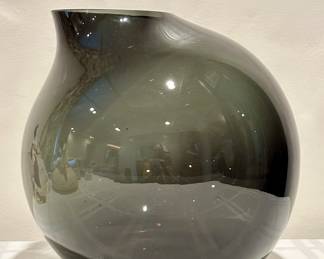 Smoky Gray Art Glass Vase