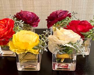 Faux Roses in Acrylic Water