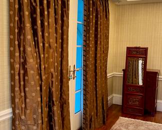 (2) Sets of Asian Inspired Silk Panels