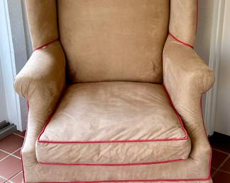 Suede Slipcovered Armchair
