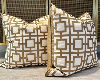 (2) Geometric Down Pillows