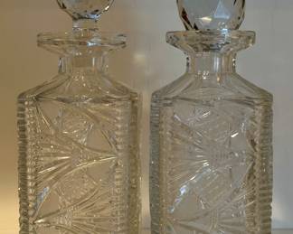 (2) Cut Crystal Decanters