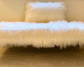 Mitchell Gold Mongolian Ottoman & Z Gallerie Pillow